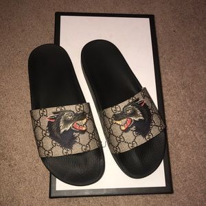 gucci flip flops wolf